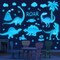 Dinosaur Wall Decals Glow in The Dark Dinosaur Wall Stickers Watercolor Dinosaur Decal Large Removable Vinyl Dino Wall Decals for Boys Bedroom Kids Girls Baby Nursery Playroom Living Room Wall Decor